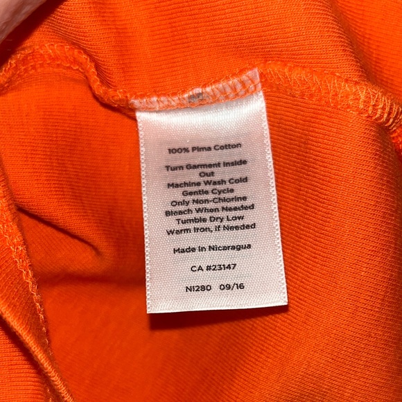 Talbots Bright Orange V-Neck Short Sleeve Tee “The Talbots Tee” - Picture 3 of 6